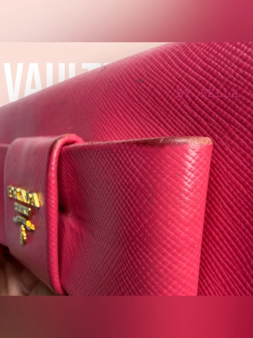 ‼️NOW AVAILABLE‼️ Prada Pink Saffiano Bow Continental Wallet